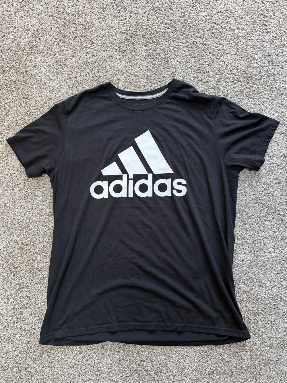 adidas Black T-Shirt with White Trefoil Logo
